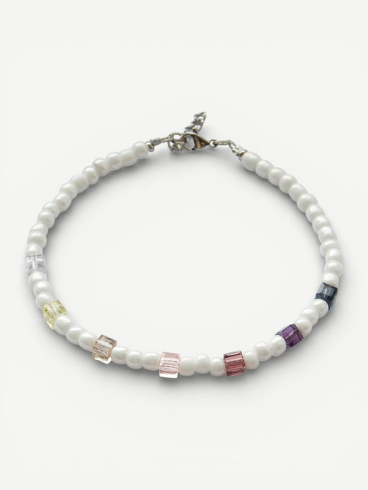 Armband 4mm Perlen bunte Würfel Elegant & Modern