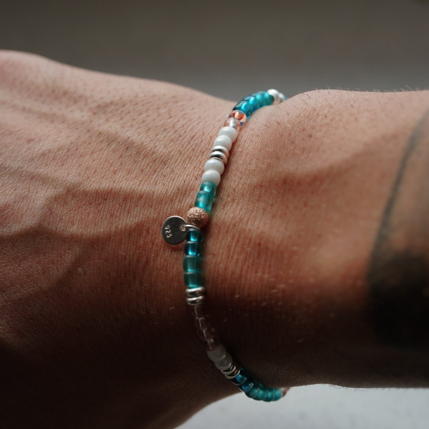 Elegantes Armband aus 925er Silber & Glas-Rocailles